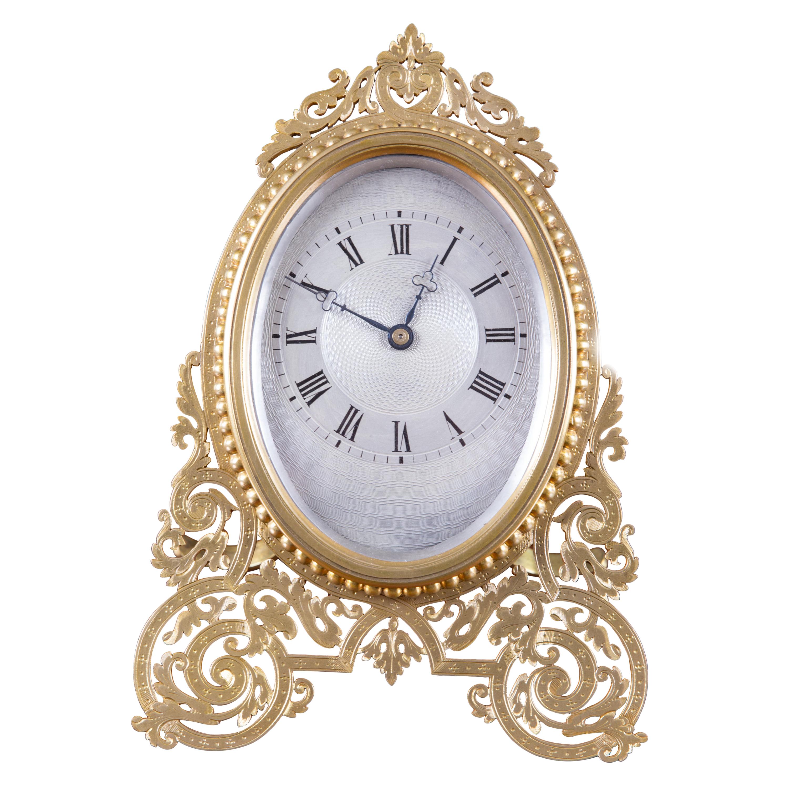 Early Victorian Gilded Strut Clock in the Style of Thomas Cole
