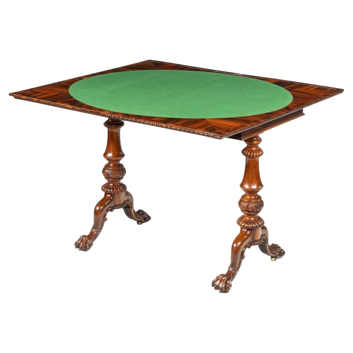 Mesa de cartas victoriana temprana Goncalo Alves Atribuida a Gillows