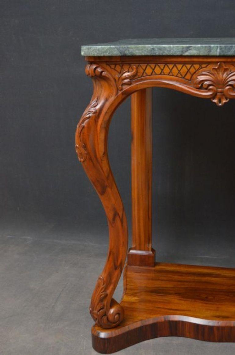 Early Victorian Goncalo Alves Console Table For Sale 5