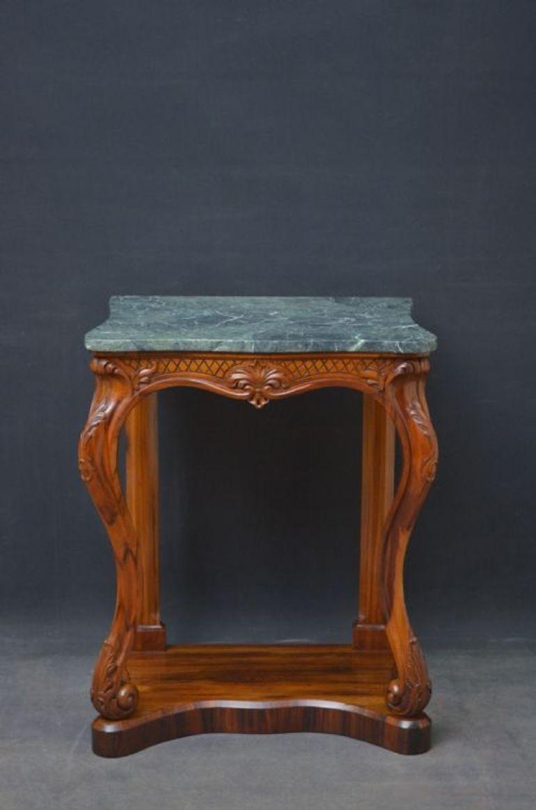 English Early Victorian Goncalo Alves Console Table For Sale