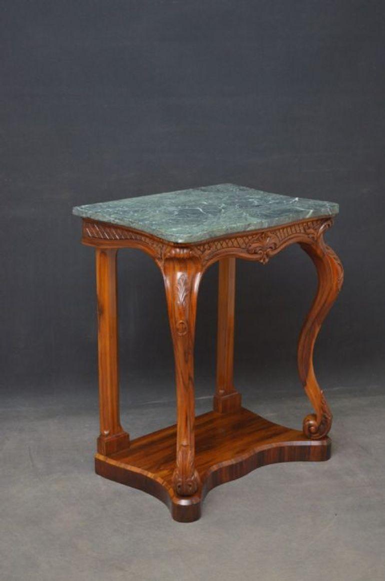 Early Victorian Goncalo Alves Console Table In Good Condition For Sale In Whaley Bridge, GB