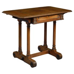 Frühviktorianischer gotischer Pembroke-Tisch aus Nussbaumholz