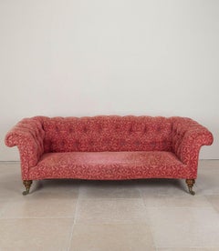 Chesterfield-Sofa im Serpentine-Stil von Howard and Sons aus der frühen viktorianischen Zeit