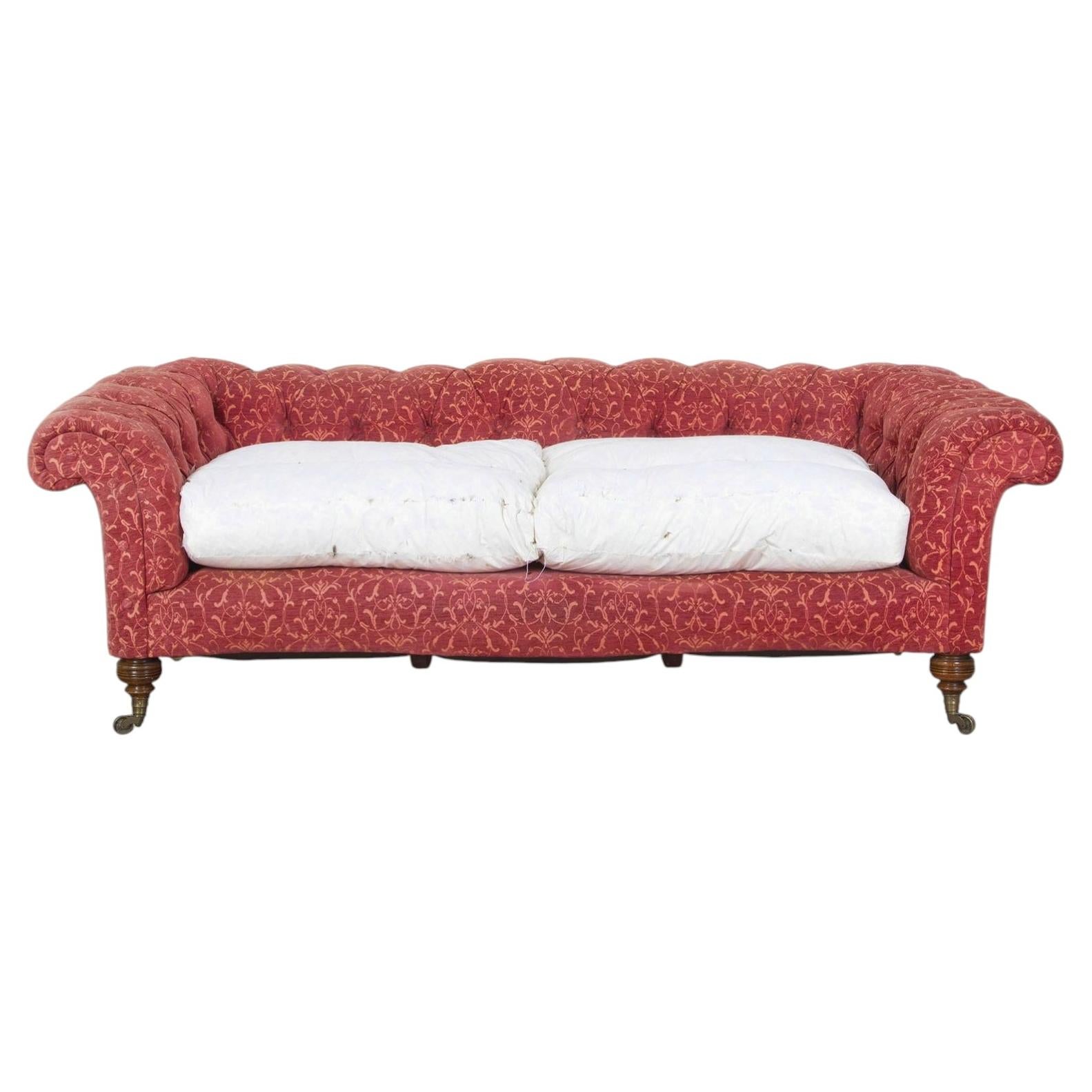 Chesterfield-Sofa im Serpentine-Stil von Howard and Sons aus der frühen viktorianischen Zeit