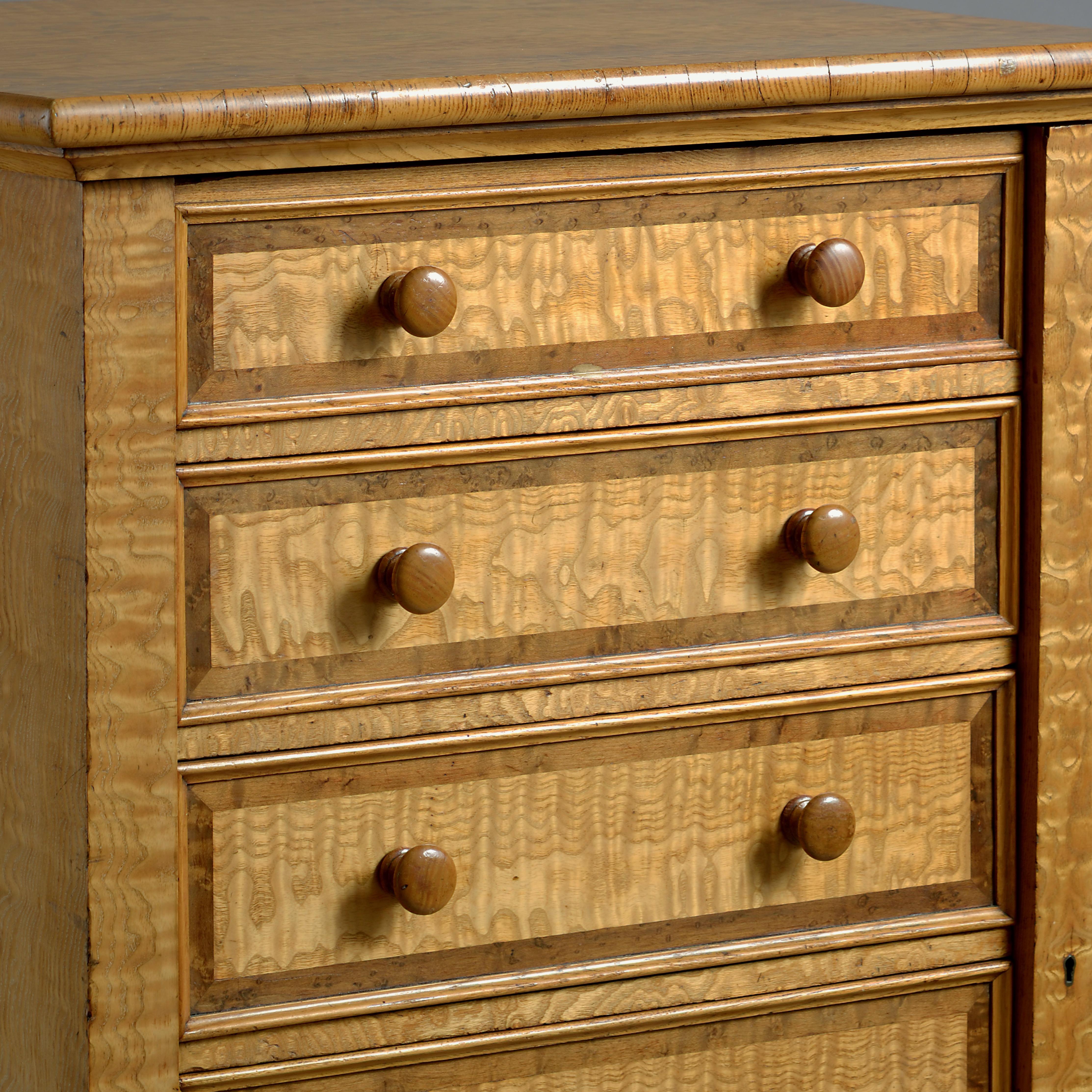 19th Century Early Victorian Hungarian Ash Wellington Chest