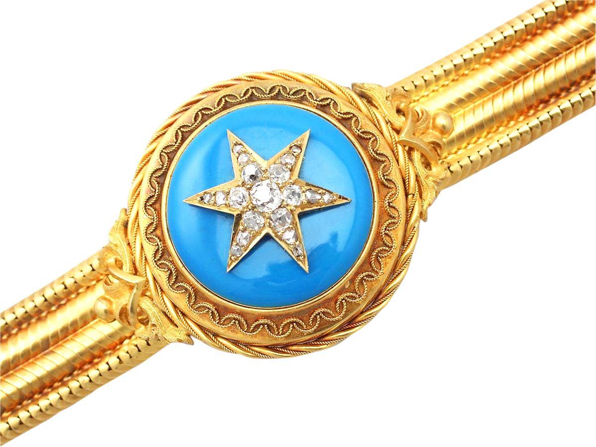 Women's Early Victorian Hunt & Roskell 1.82 Carat Diamond Turquoise Gold Jewelry Set For Sale