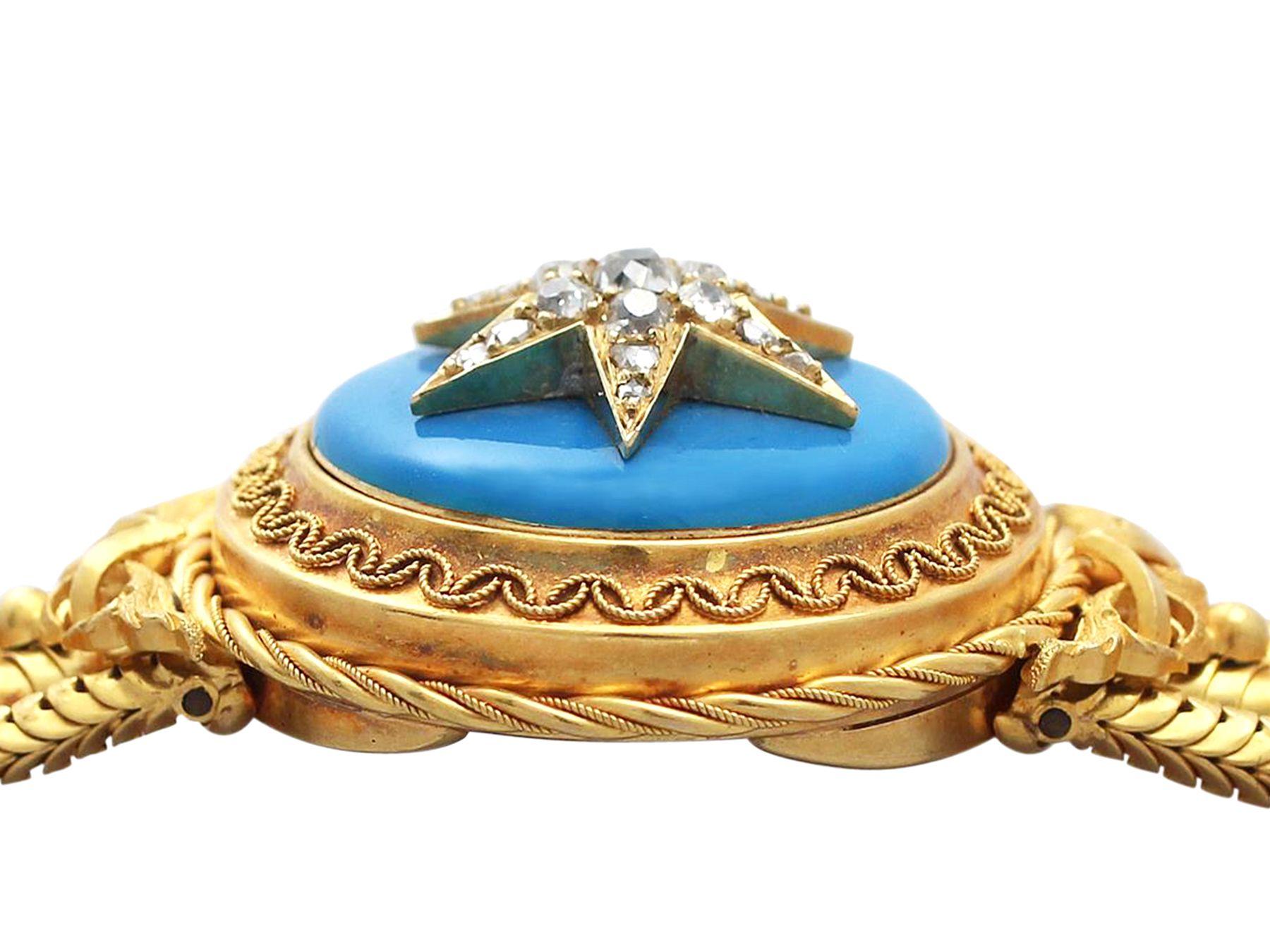 Parure Hunt & Roskell en or avec diamant et turquoise de 1,82 carat, début de l'ère victorienne en vente 3