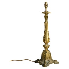 Antique Early Victorian Lacquered Brass Table Lamp