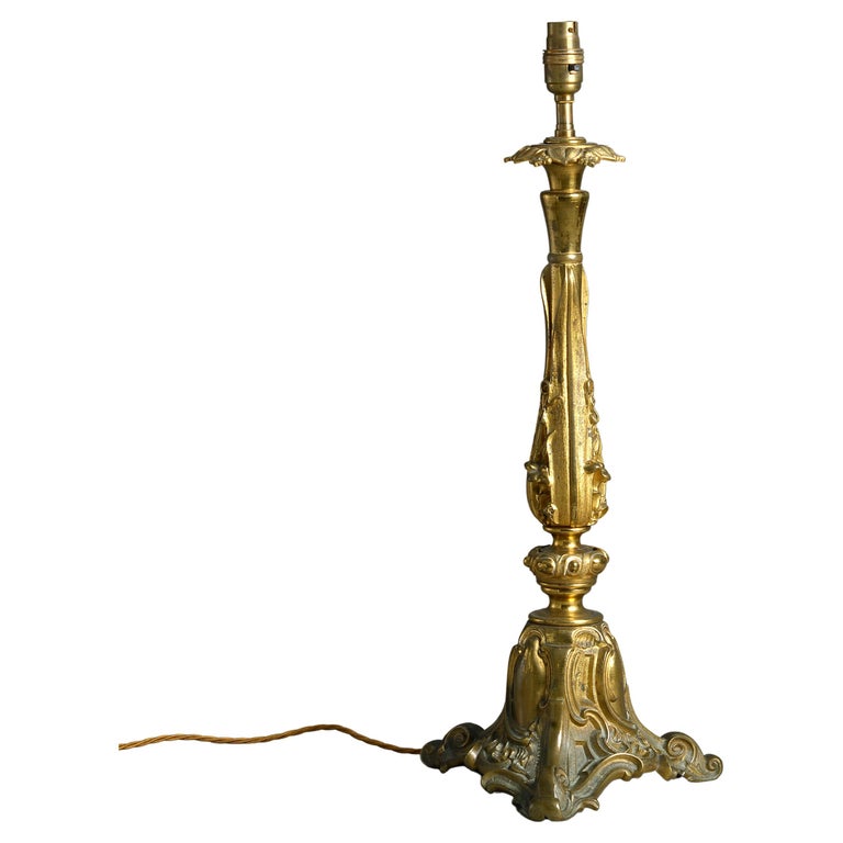 Early Victorian Lacquered Brass Table Lamp For Sale at 1stDibs