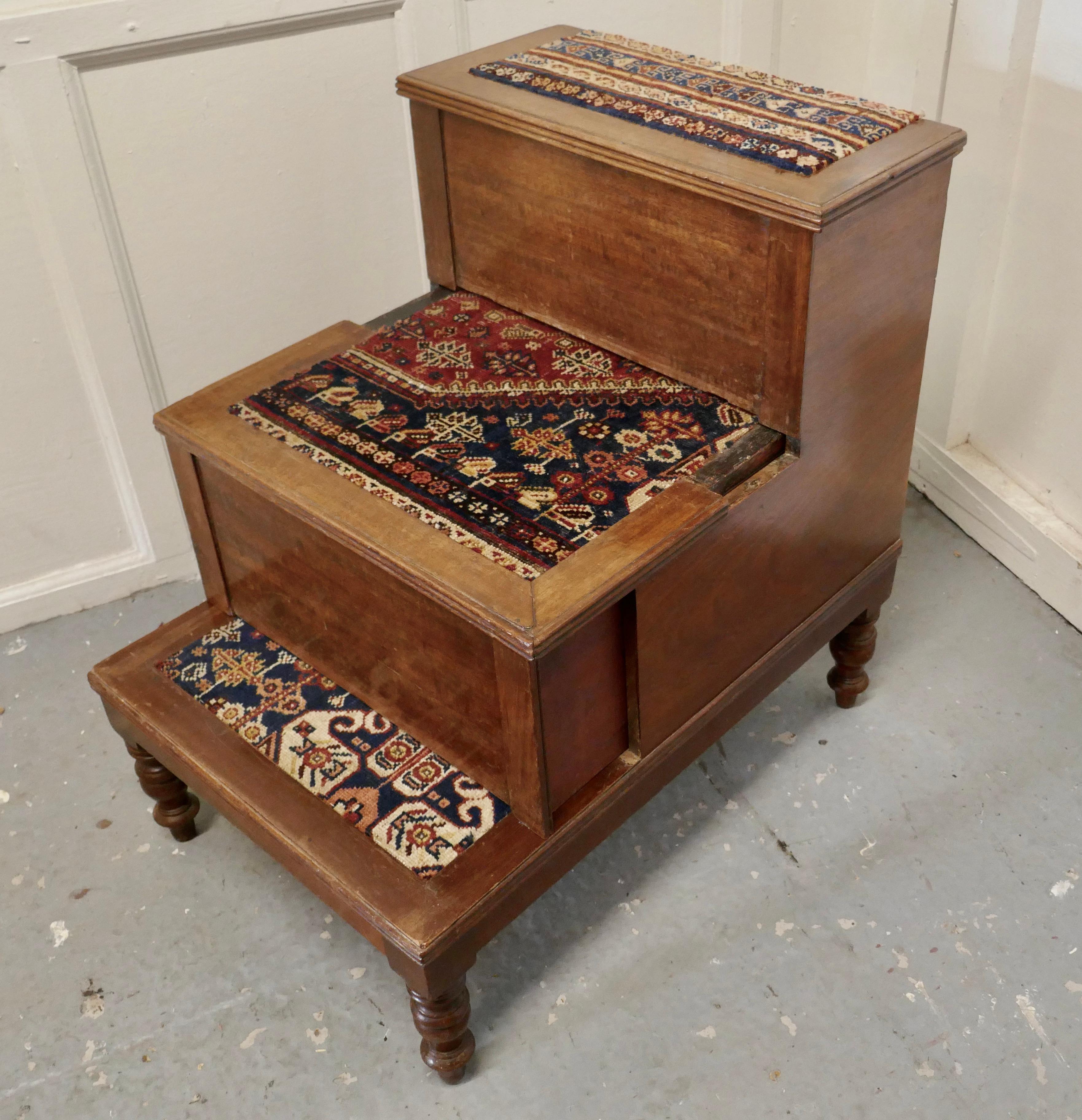  Early Victorian Library Steps on Turned Legs For Sale 1