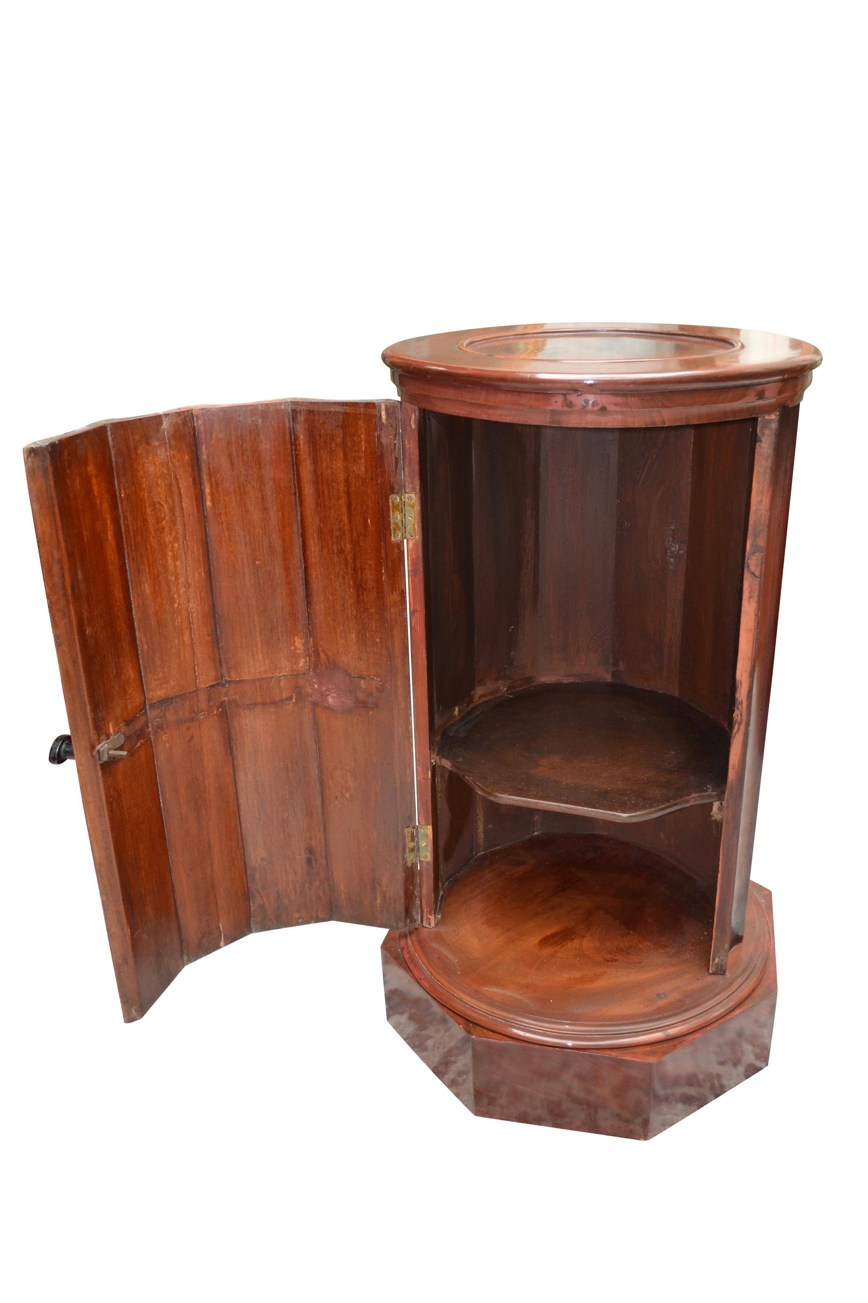 British Early Victorian Mahogany Bedside Table or Somno