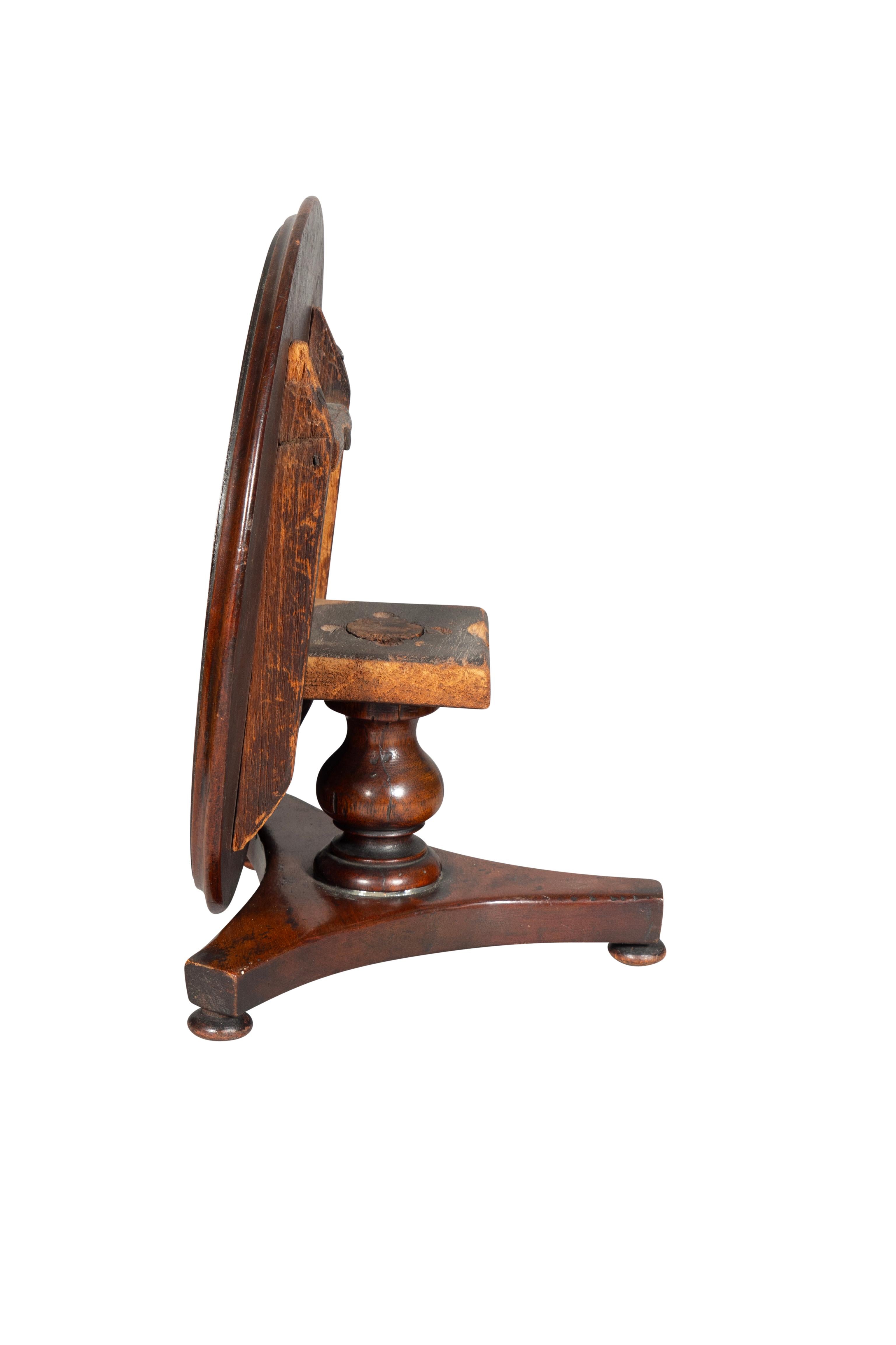 Mid-19th Century Early Victorian Mahogany Candle Riser In The Form Of A Games Table For Sale