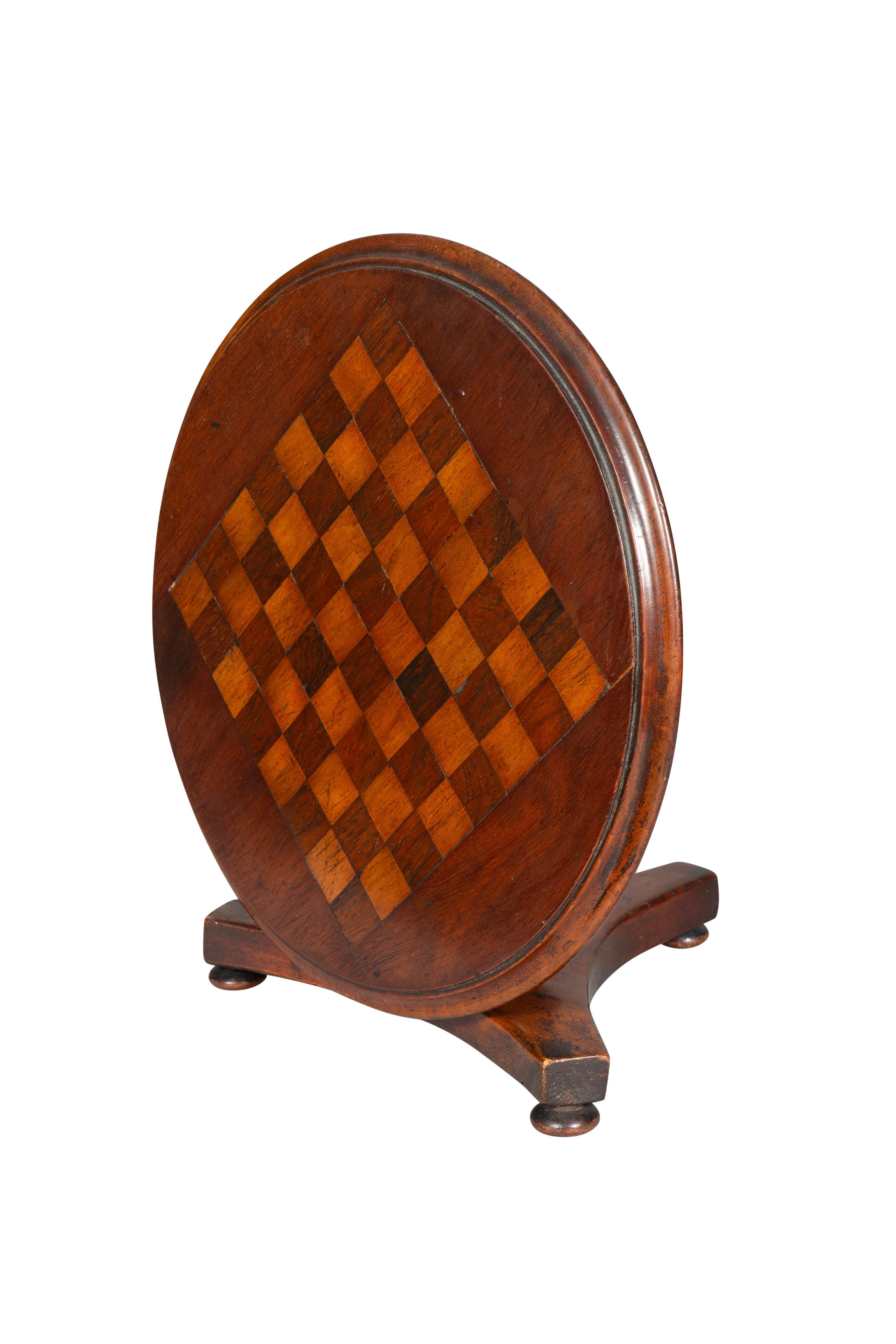 Early Victorian Mahogany Candle Riser In The Form Of A Games Table For Sale 1