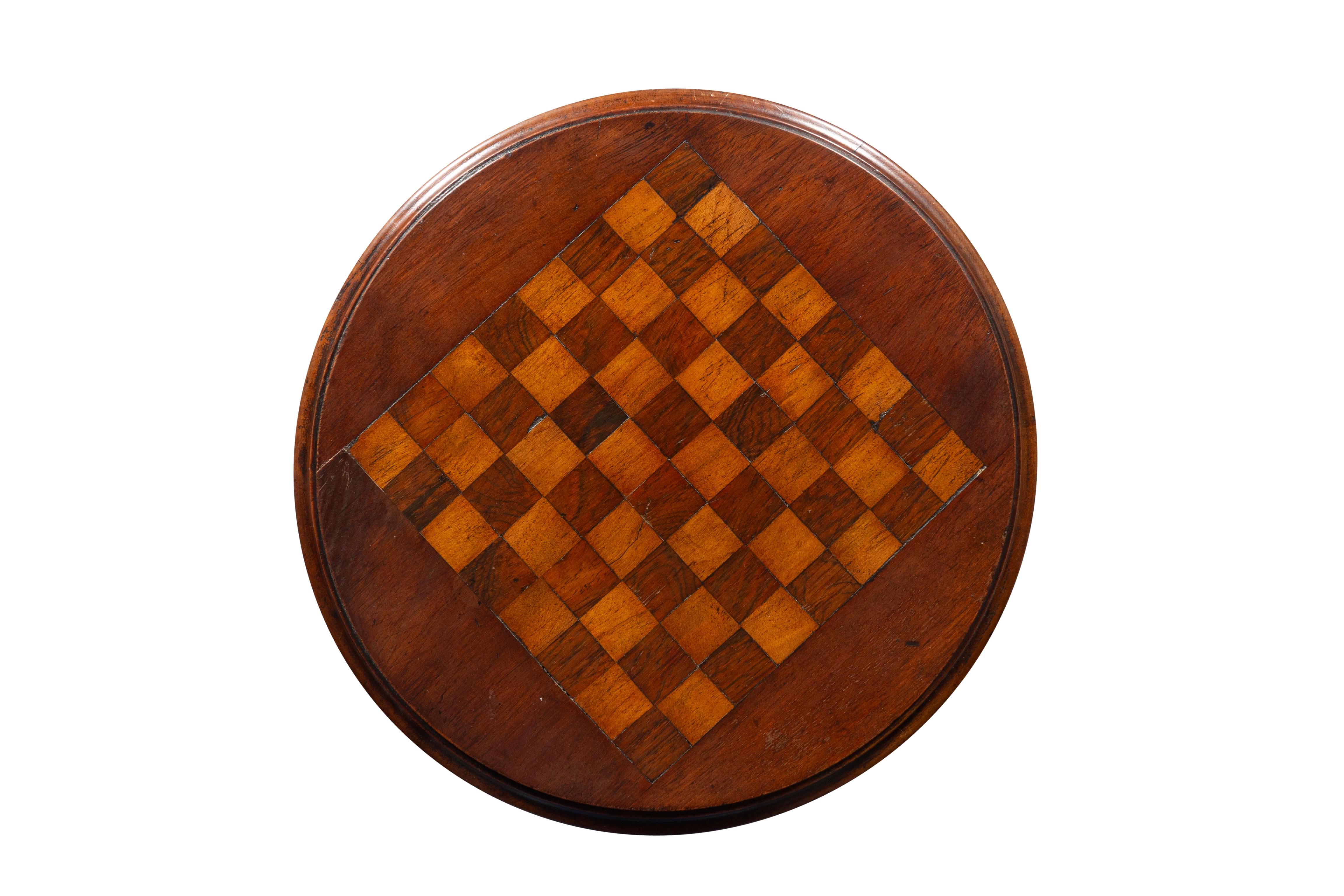 Early Victorian Mahogany Candle Riser In The Form Of A Games Table For Sale 3