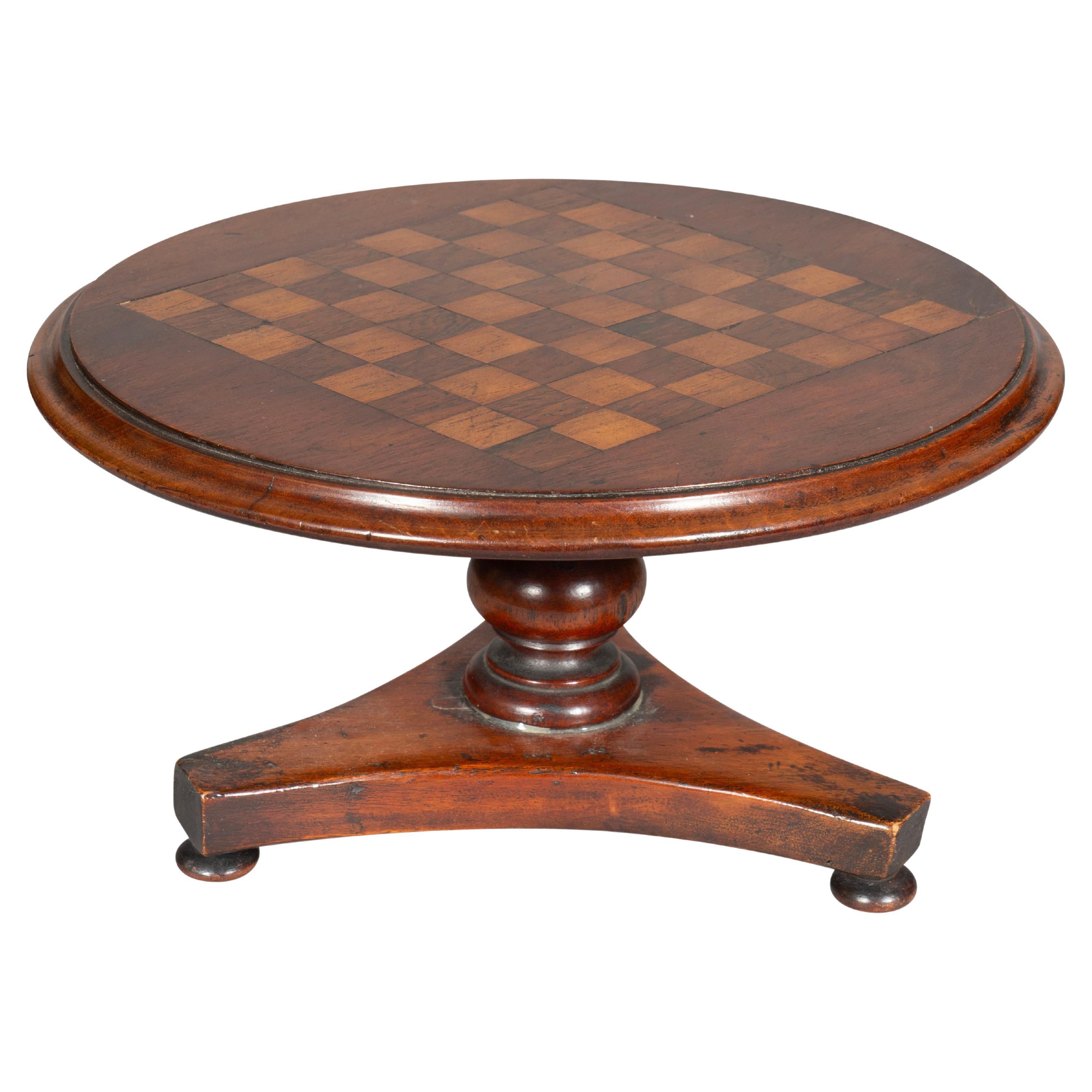 Early Victorian Mahogany Candle Riser In The Form Of A Games Table For Sale