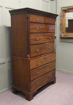 Early Victorian Mahogany Chest on Chest, Storage Cabinet, 1850, UK