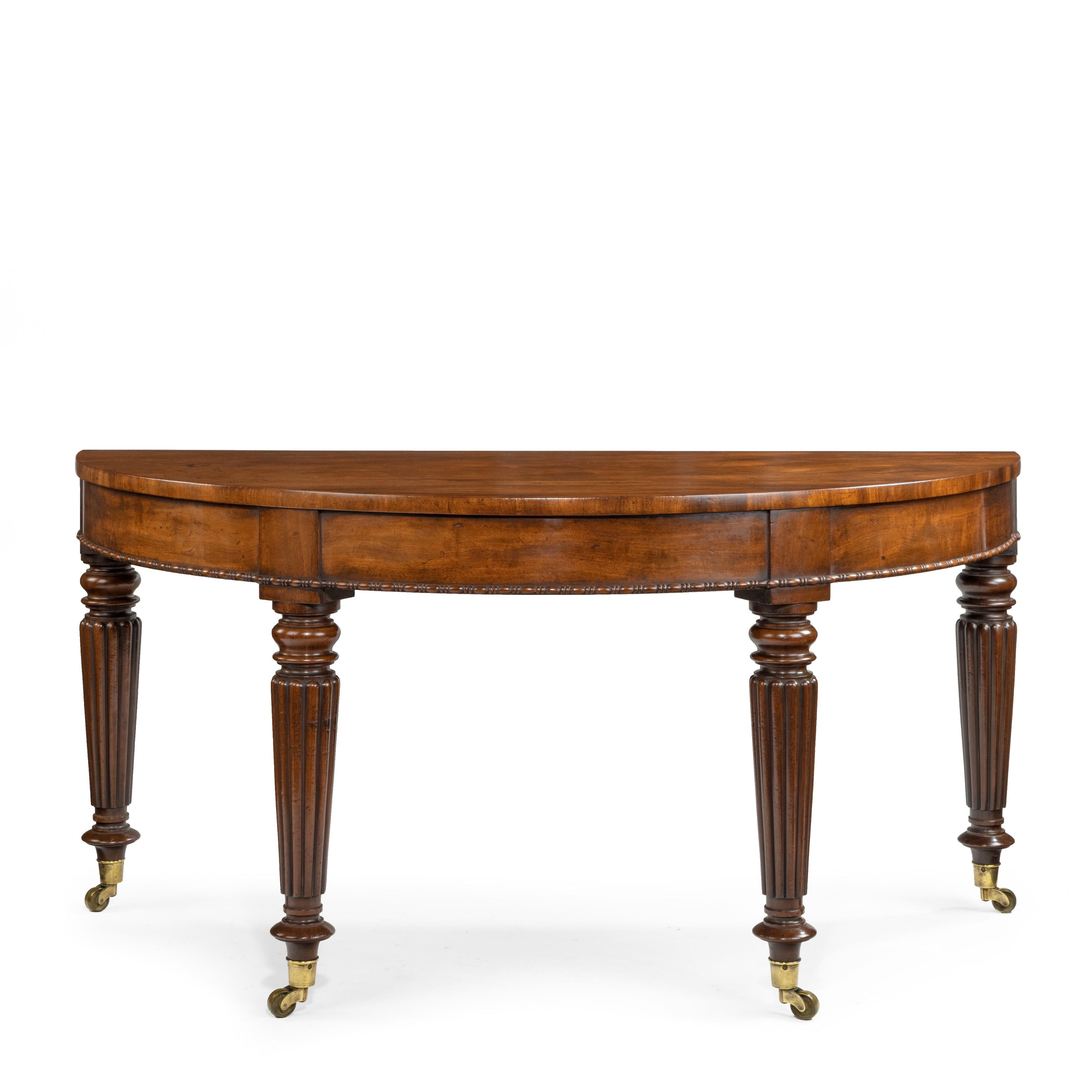 Brass Early Victorian Mahogany Console Tables Attributed to Gillows