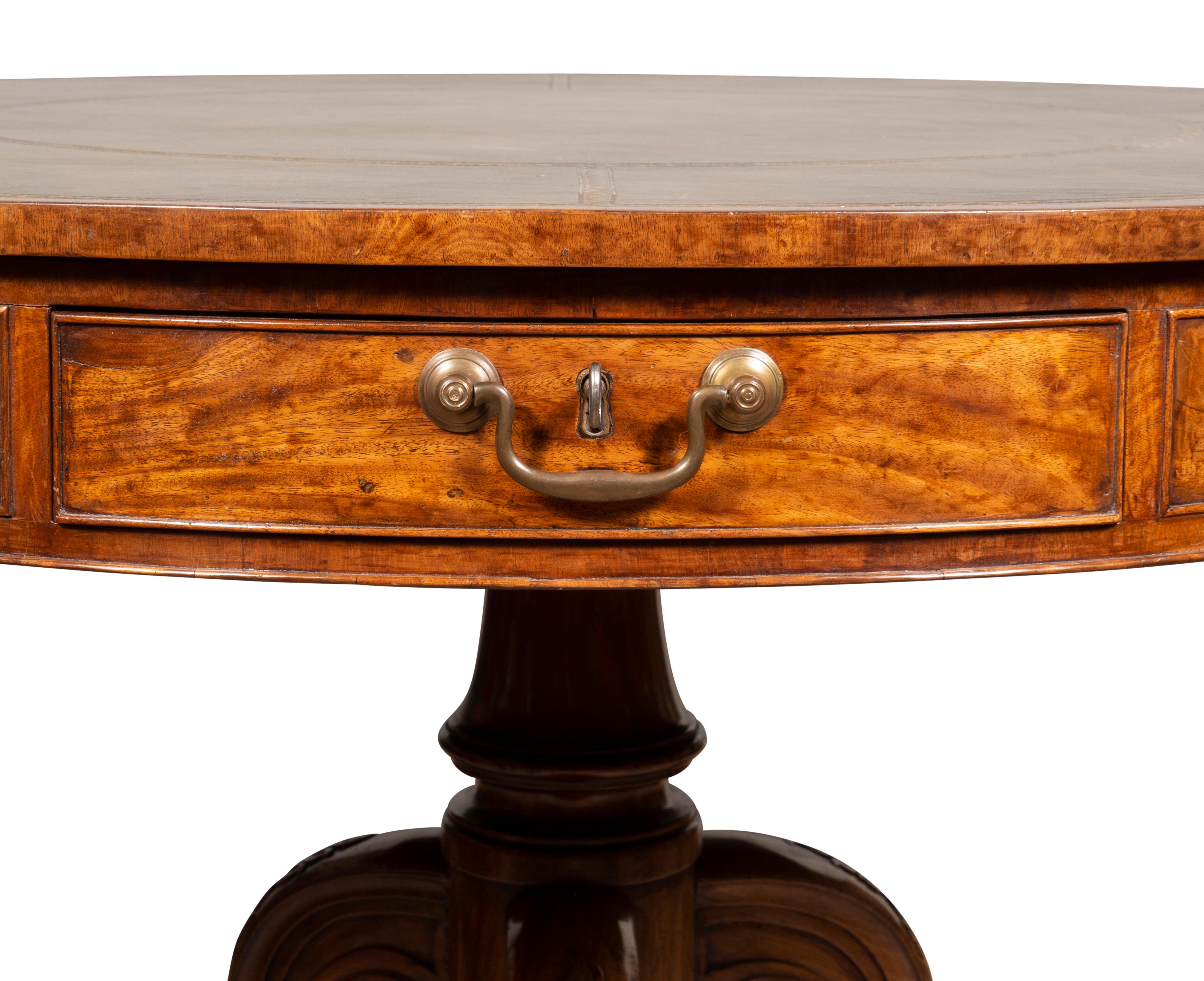 Mid-19th Century Early Victorian Mahogany Drum Table For Sale