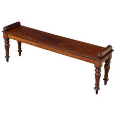 Early Victorian Mahogany Hall Bench of Unusually Long Proportions