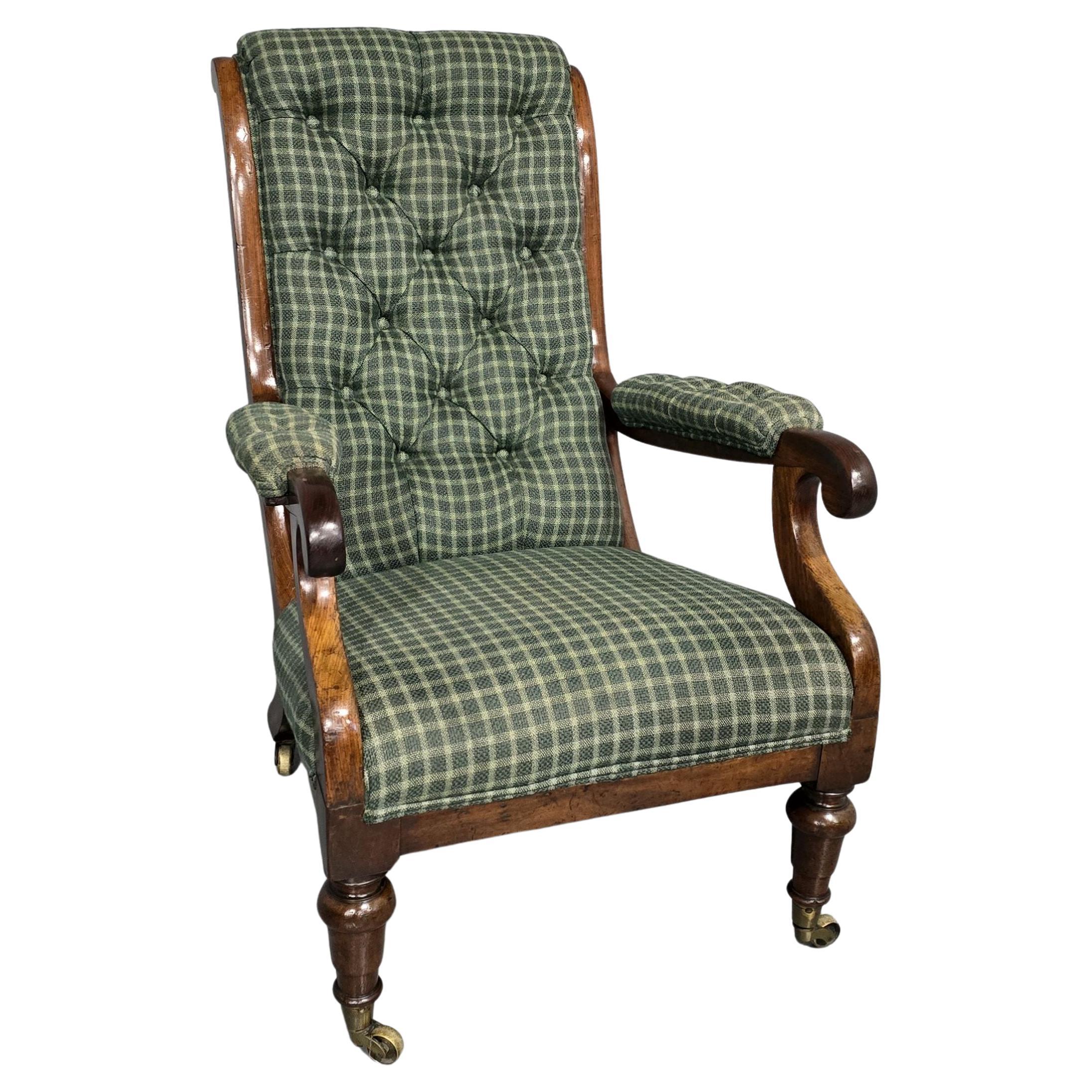 Early Victorian Mahogany Library Armchair