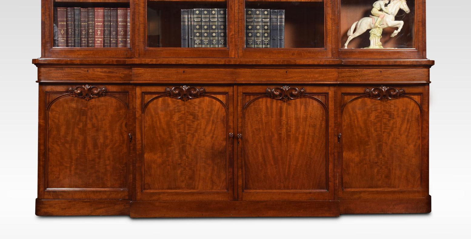 Early Victorian Mahogany Library Breakfront Secretaire Bookcase 2