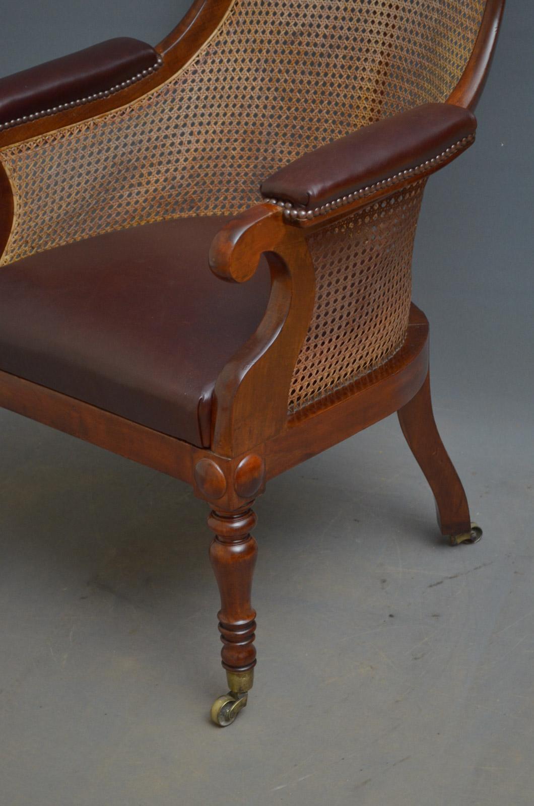 English Early Victorian Mahogany Library Chair