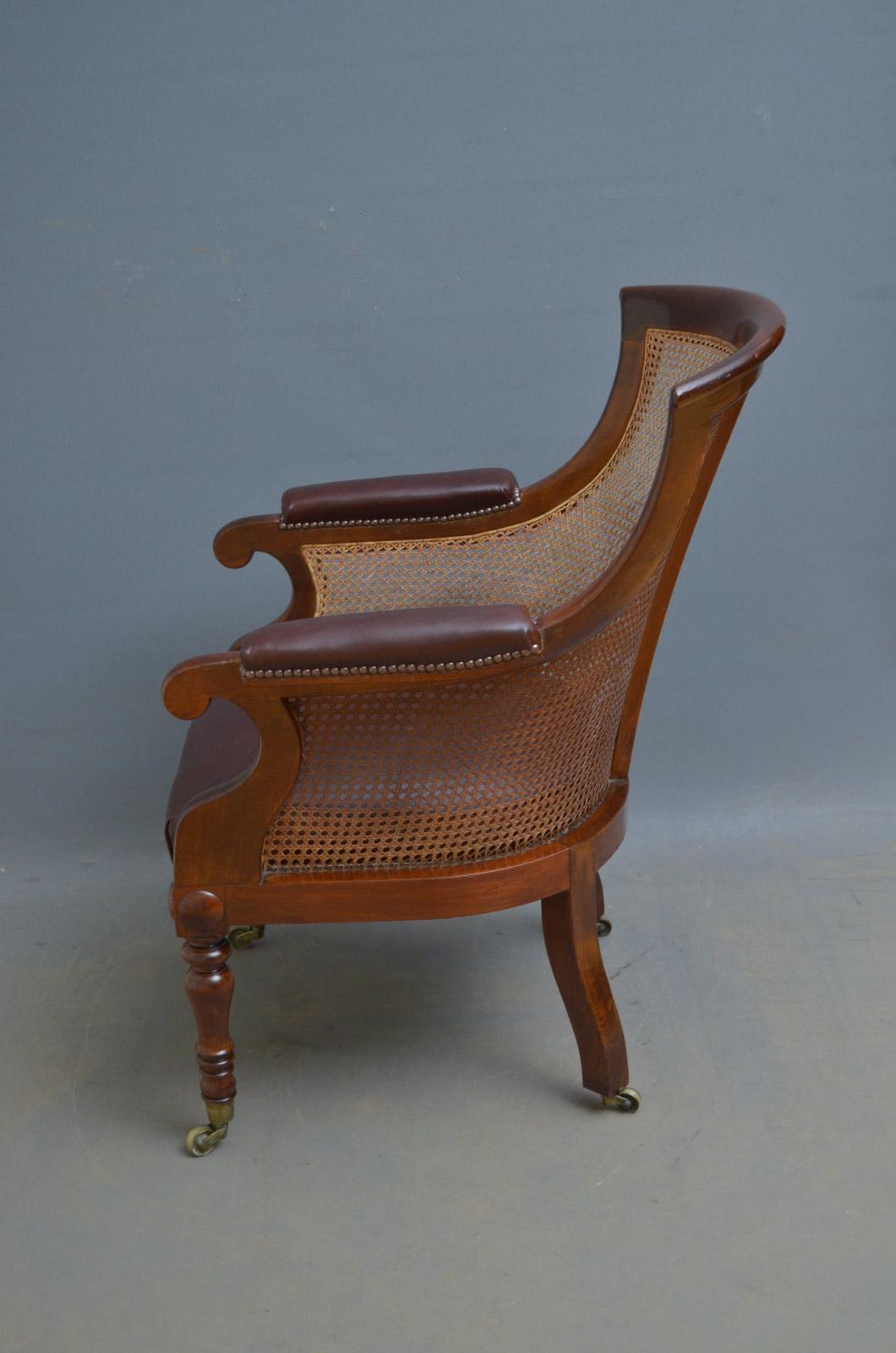 Mid-19th Century Early Victorian Mahogany Library Chair