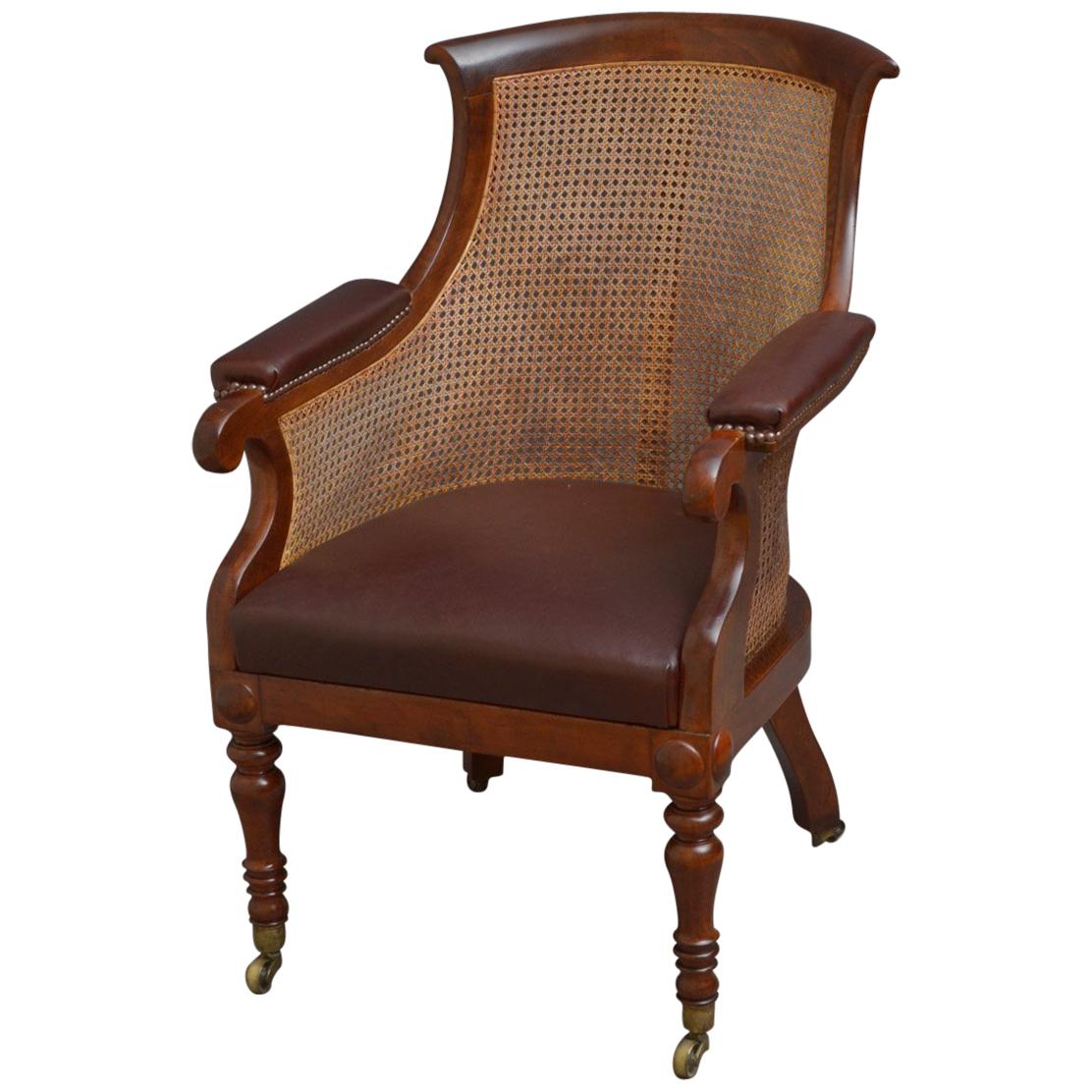 Early Victorian Mahogany Library Chair