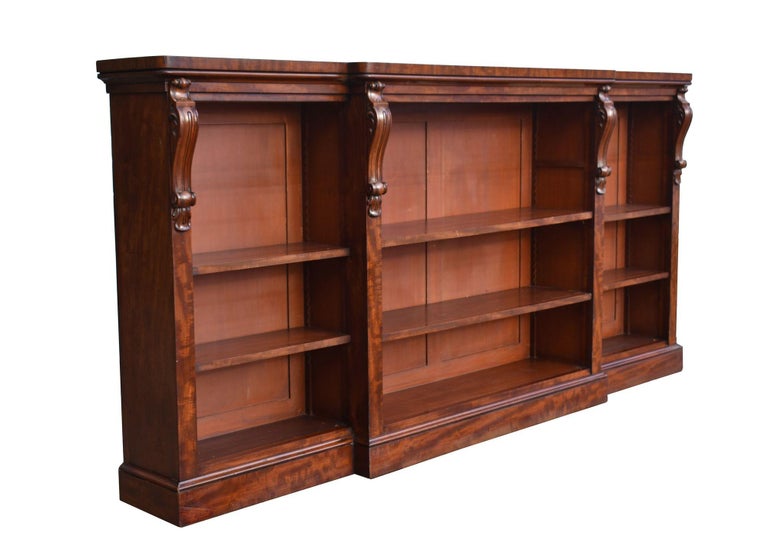 Early Victorian Mahogany Open Bookcase For Sale 1