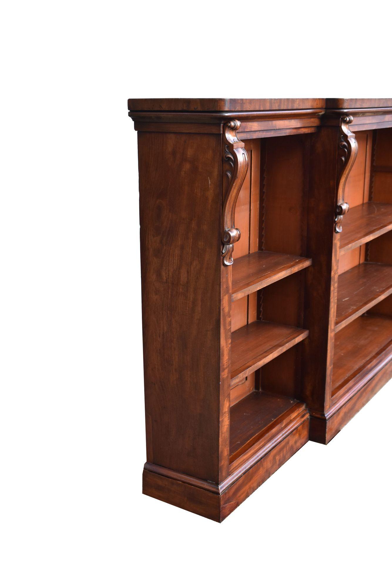 Early Victorian Mahogany Open Bookcase 2