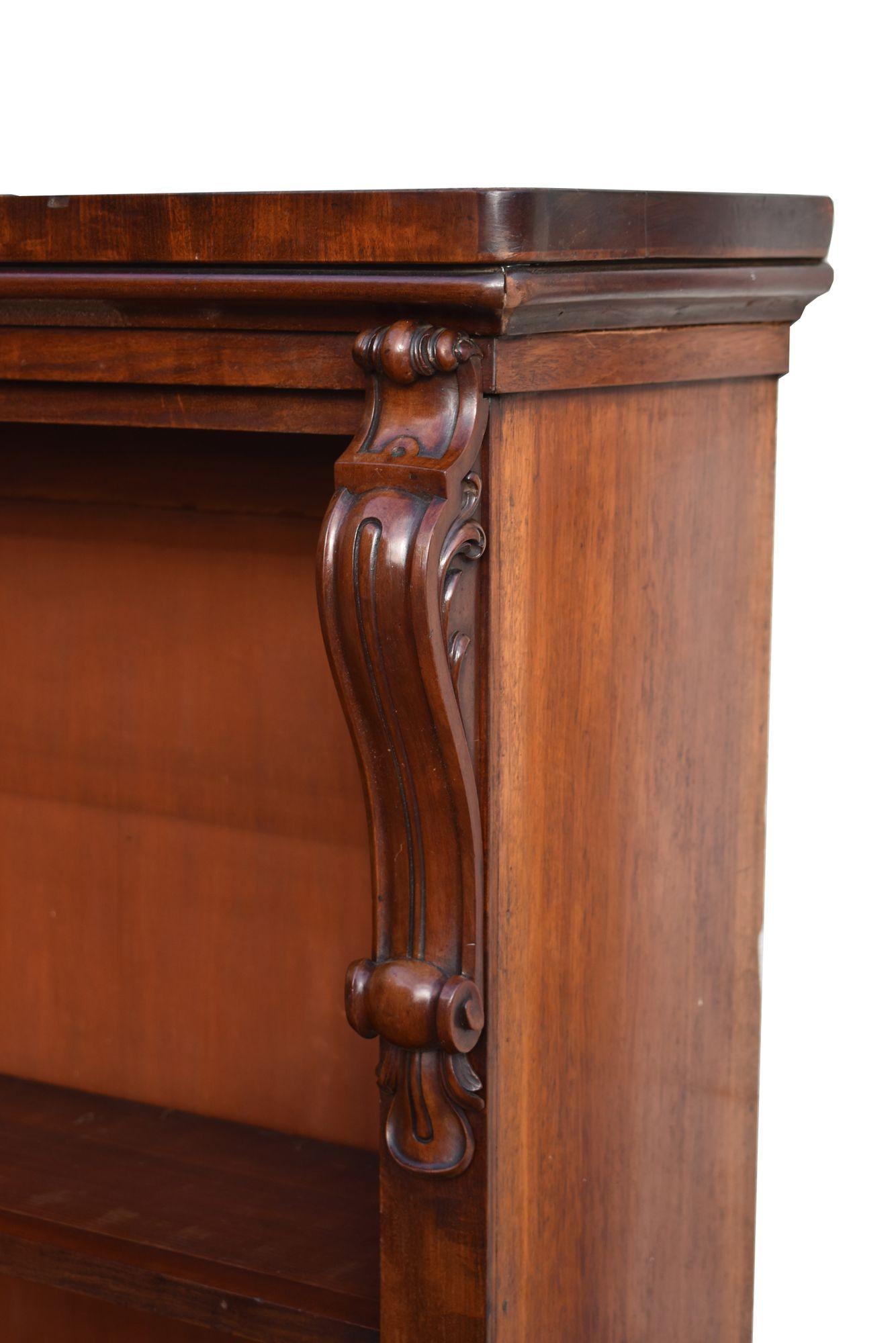 Early Victorian Mahogany Open Bookcase 4