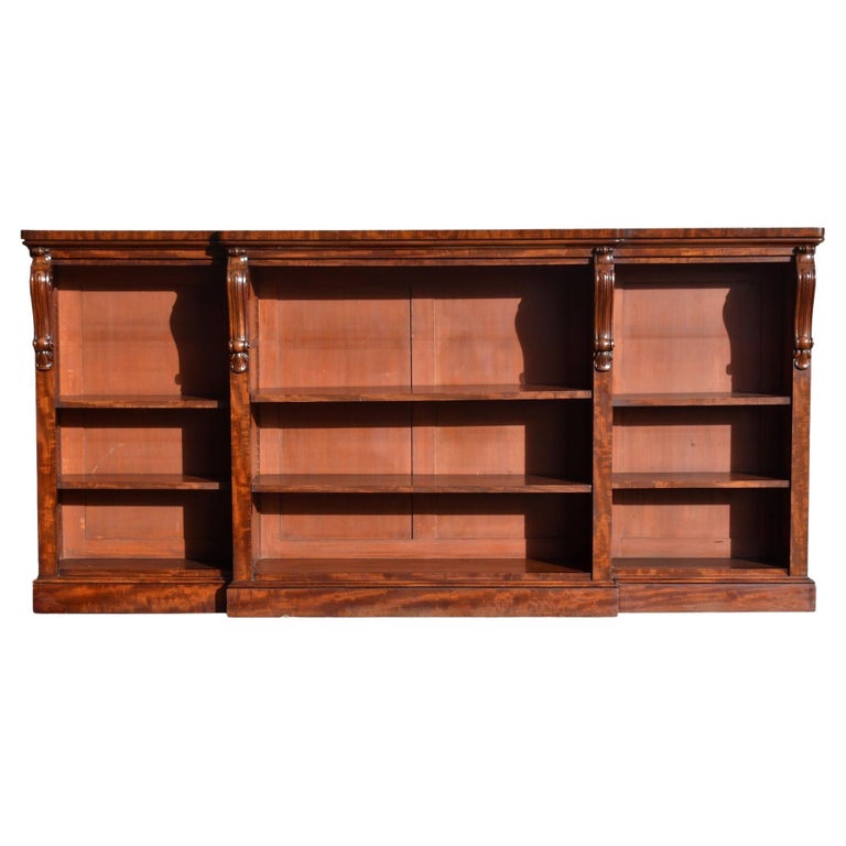 Early Victorian Mahogany Open Bookcase For Sale