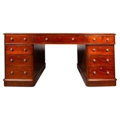 Early Victorian Mahogany Partners Desk