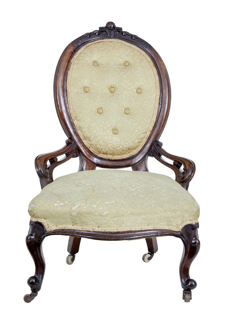 Early Victorian Mahogany Salon Nursing Chair For Sale at 1stDibs
