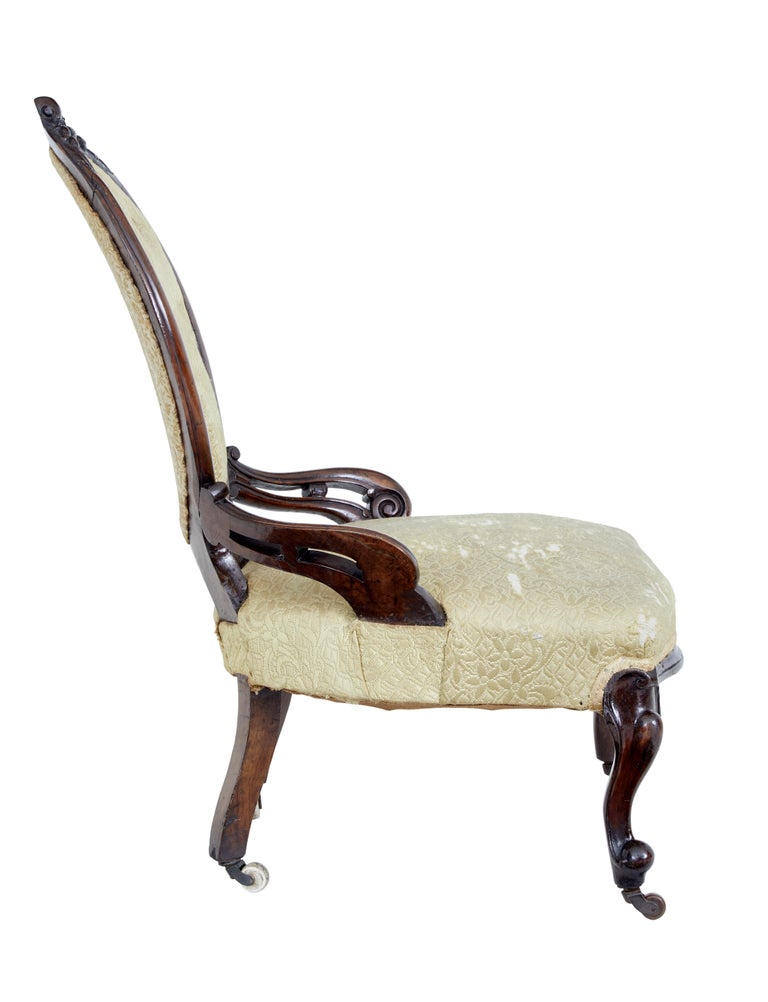 Early Victorian Mahogany Salon Nursing Chair For Sale at 1stDibs