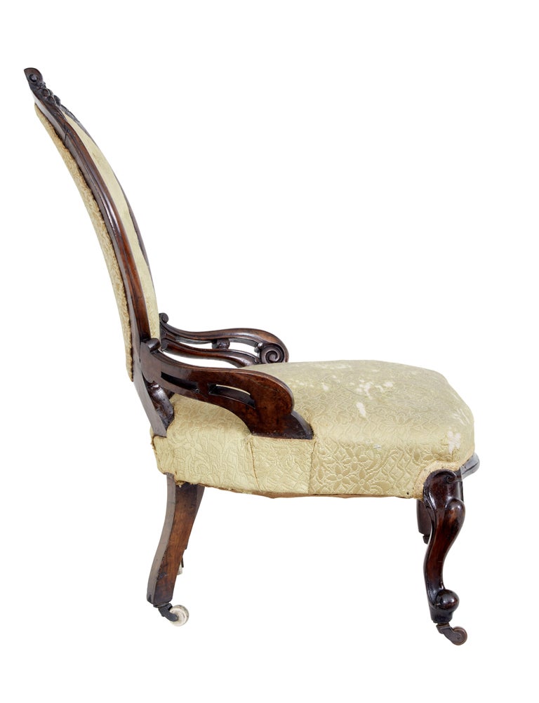 Early Victorian Mahogany Salon Nursing Chair For Sale at 1stDibs