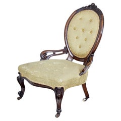 Early Victorian Mahogany Salon Nursing Chair