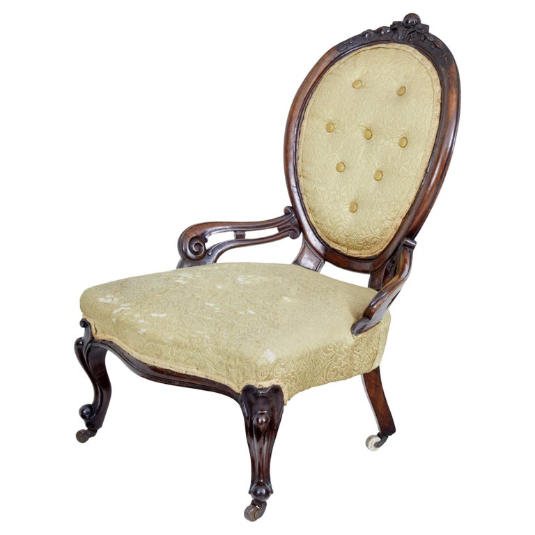 Early Victorian Mahogany Salon Nursing Chair For Sale at 1stDibs