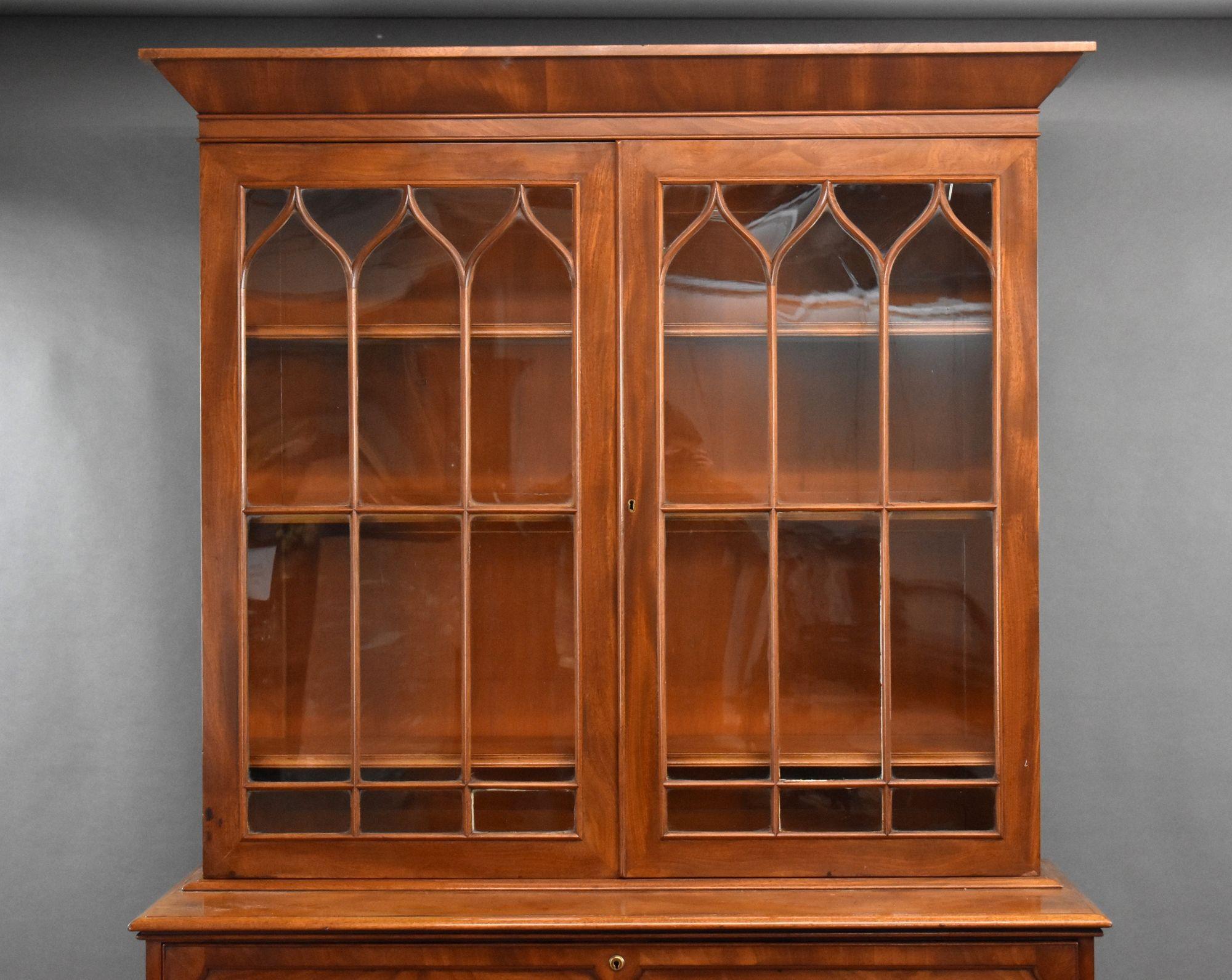 English Early Victorian MahoganySecretaire Bookcase For Sale