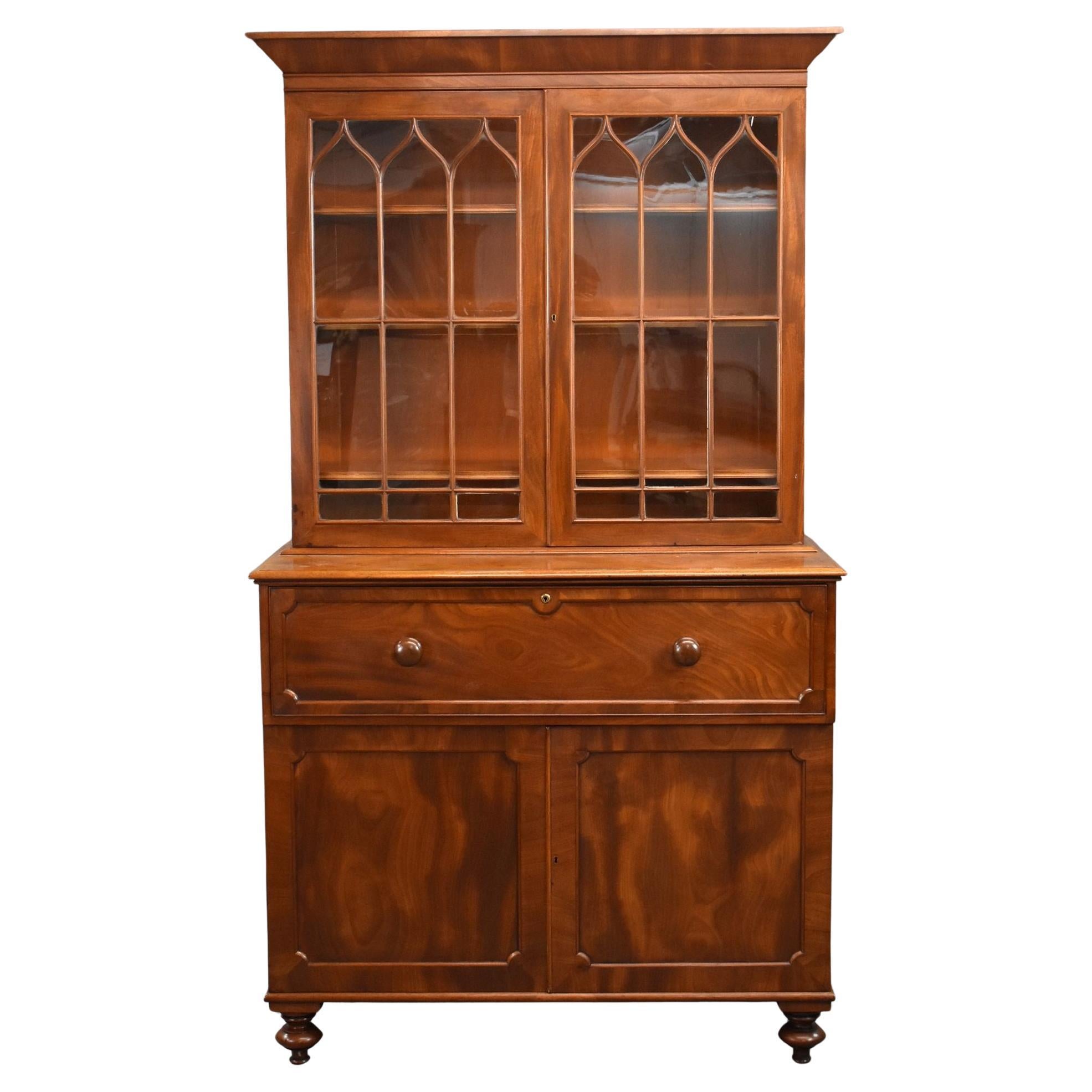 Early Victorian MahoganySecretaire Bookcase For Sale
