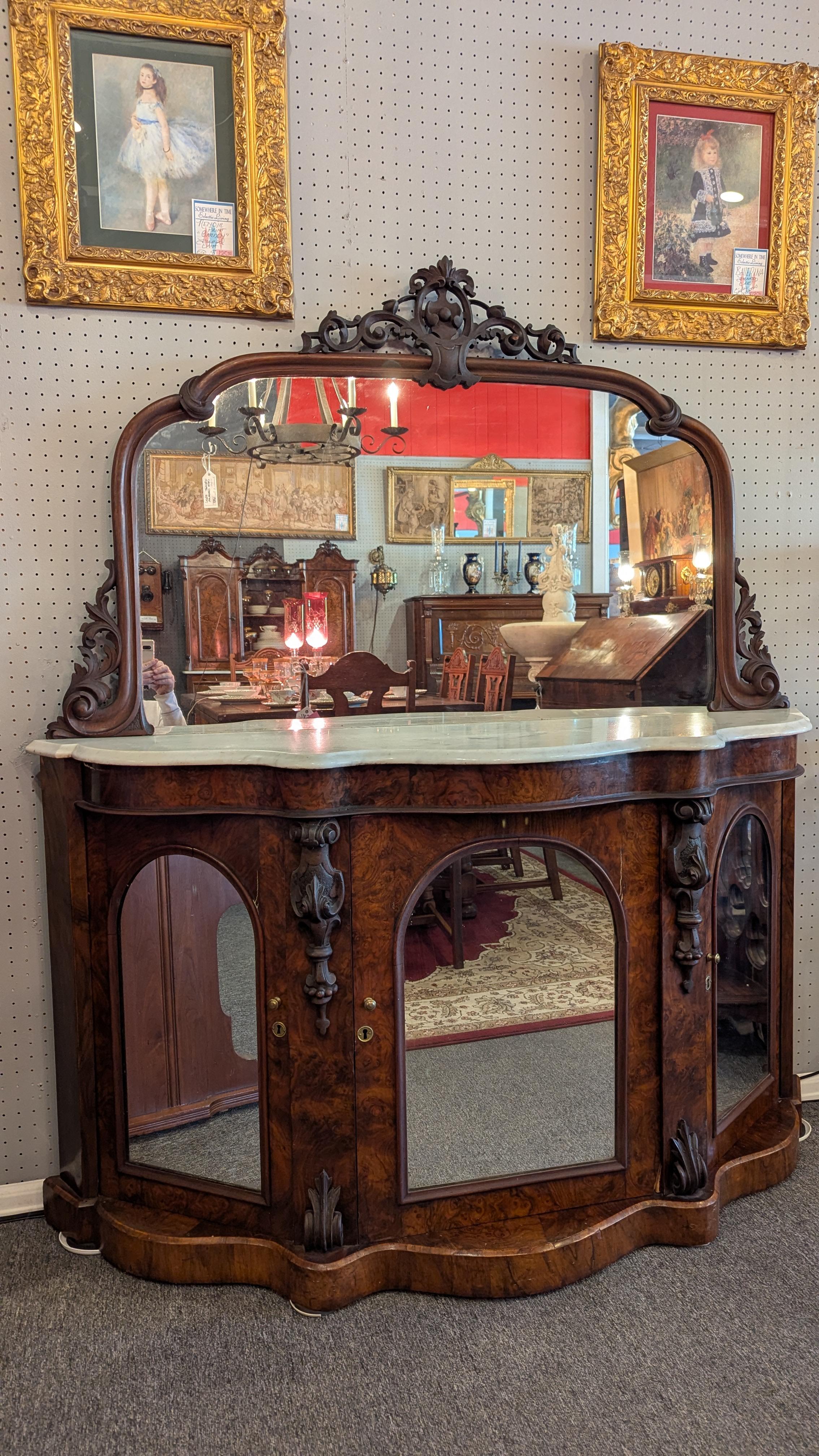 Early Victorian Marble top Console with Mirror 5