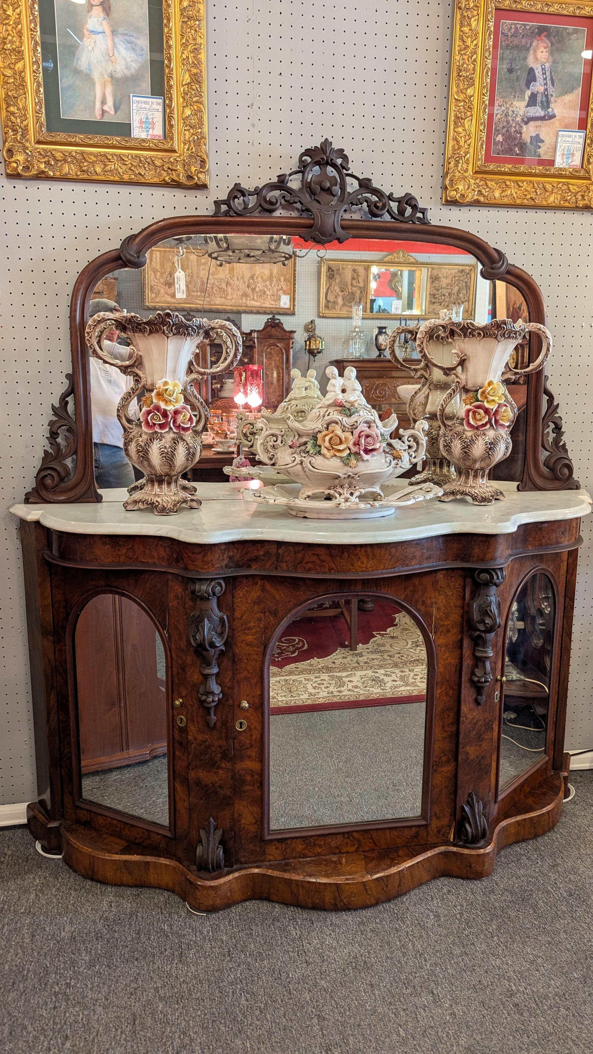 Early Victorian Marble top Console with Mirror 8