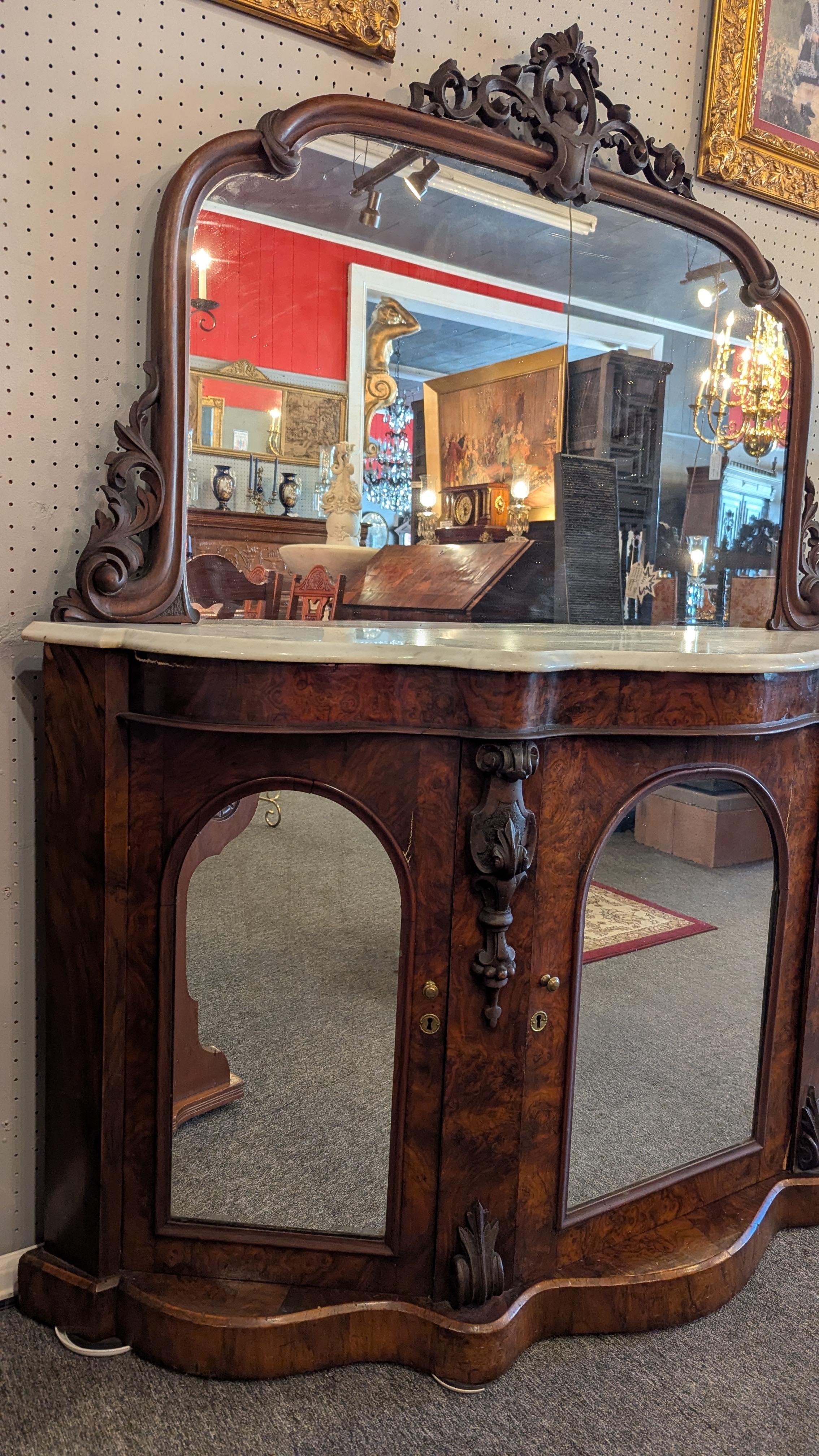 Early Victorian Marble top Console with Mirror 2