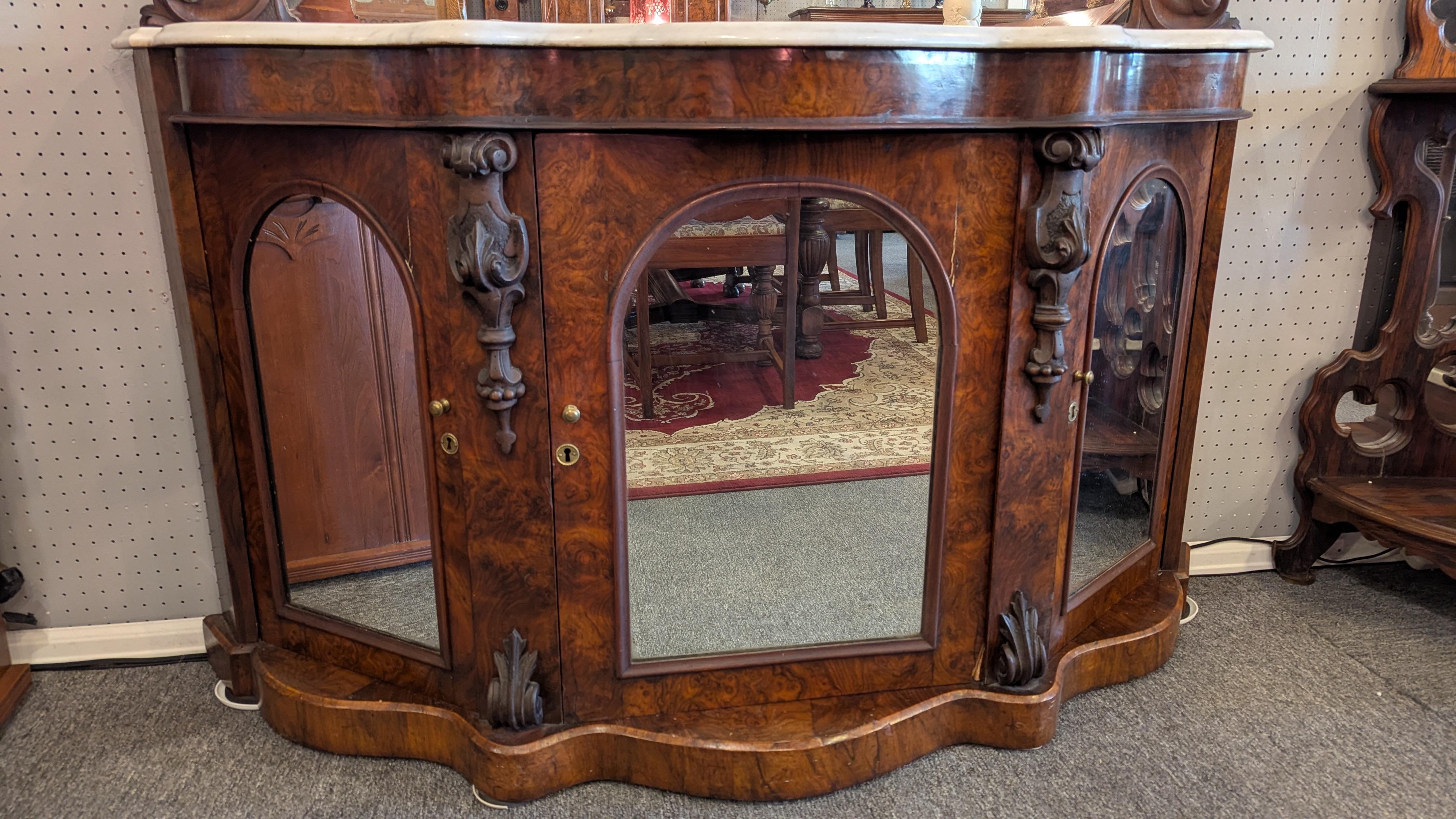 Early Victorian Marble top Console with Mirror 3