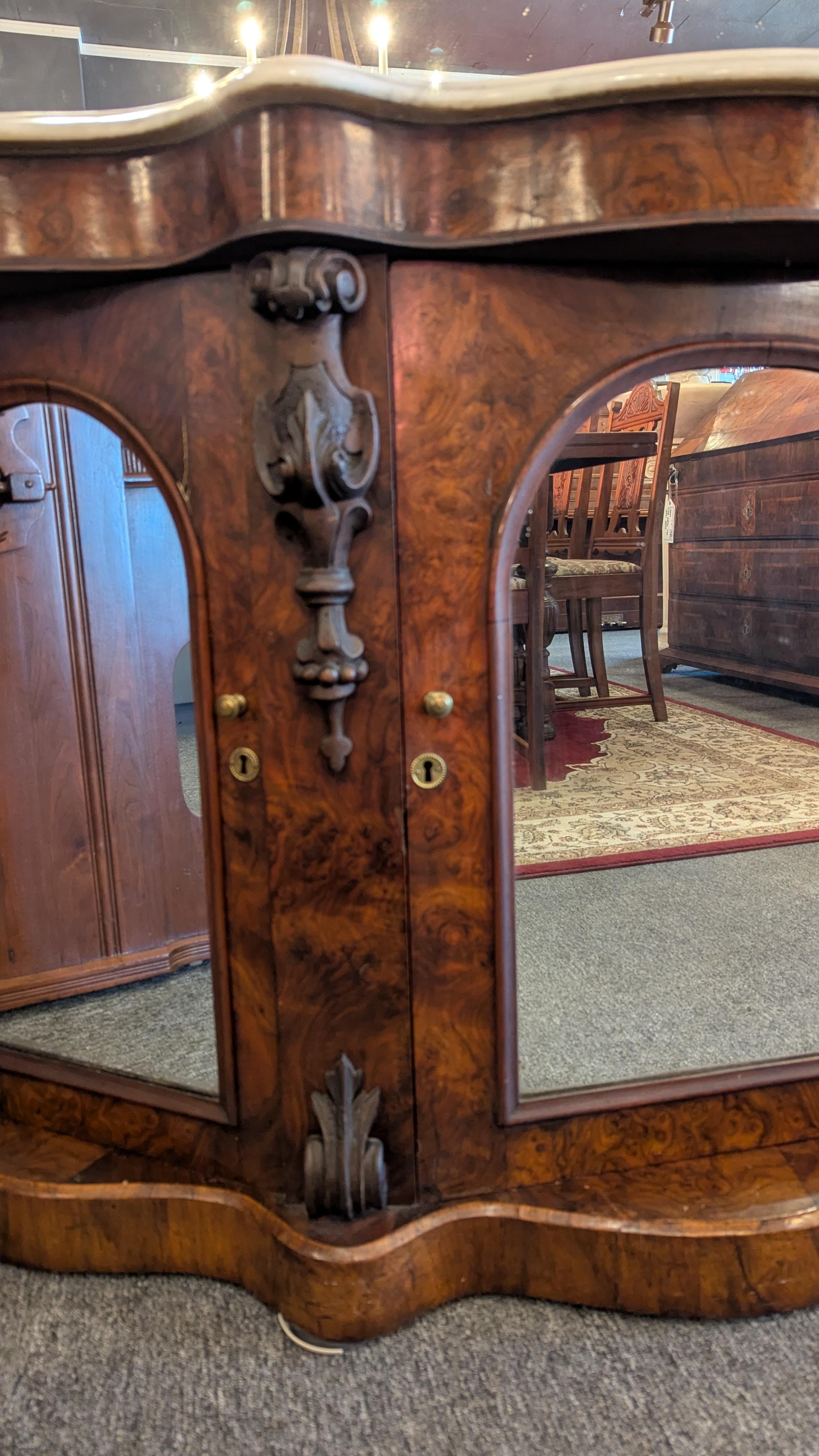 Early Victorian Marble top Console with Mirror 4