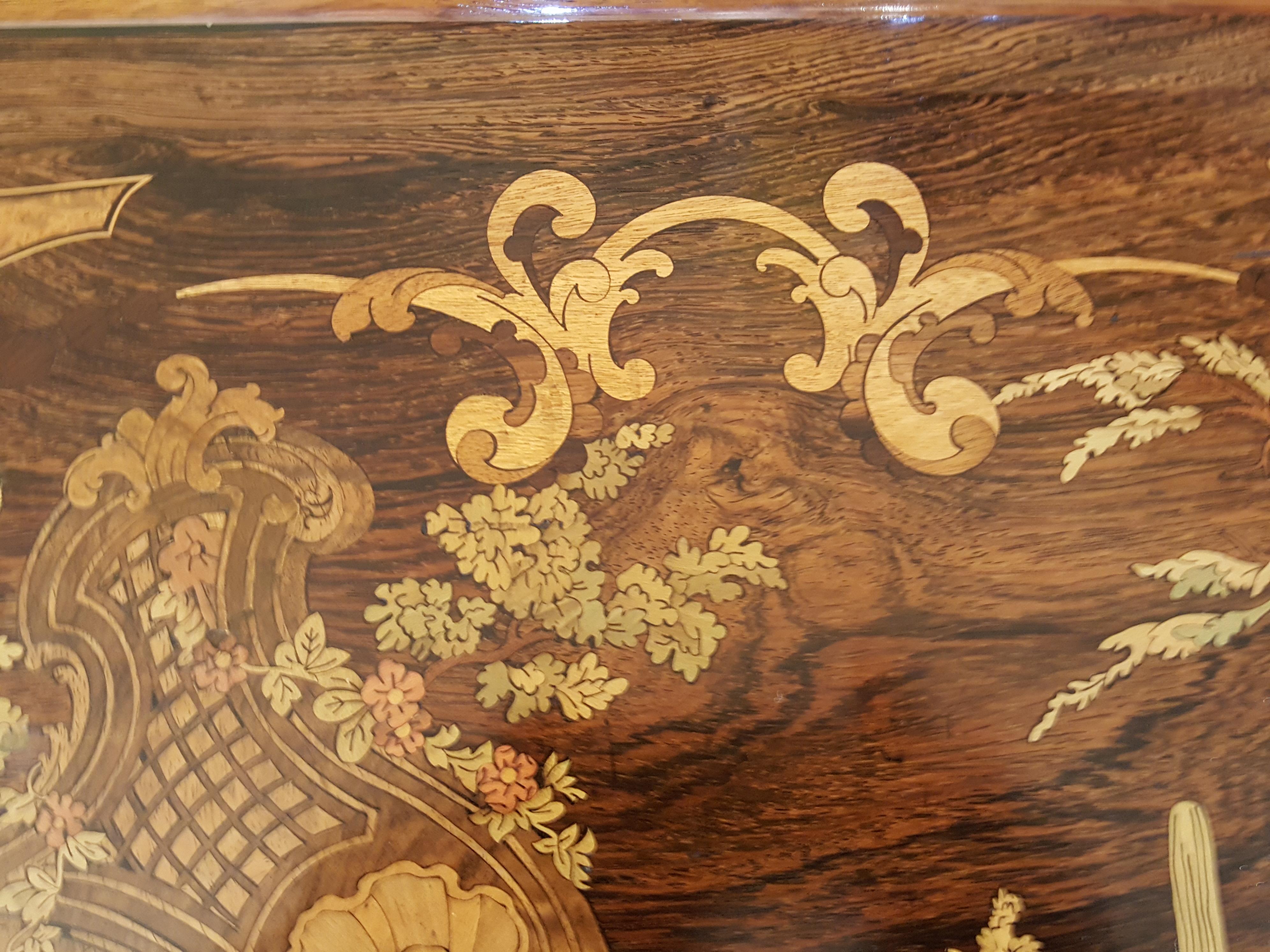 English Early Victorian Marquetry Centre Table