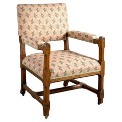 Sillón victoriano antiguo de roble
