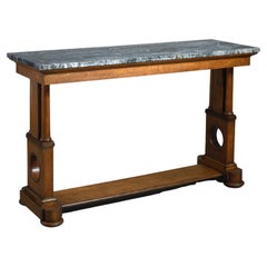 Antique Early Victorian Oak Side Table by Kendell & Co.