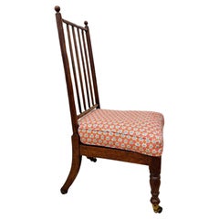 Chaise d'appoint du début de l'ère victorienne avec coussin de siège à motifs