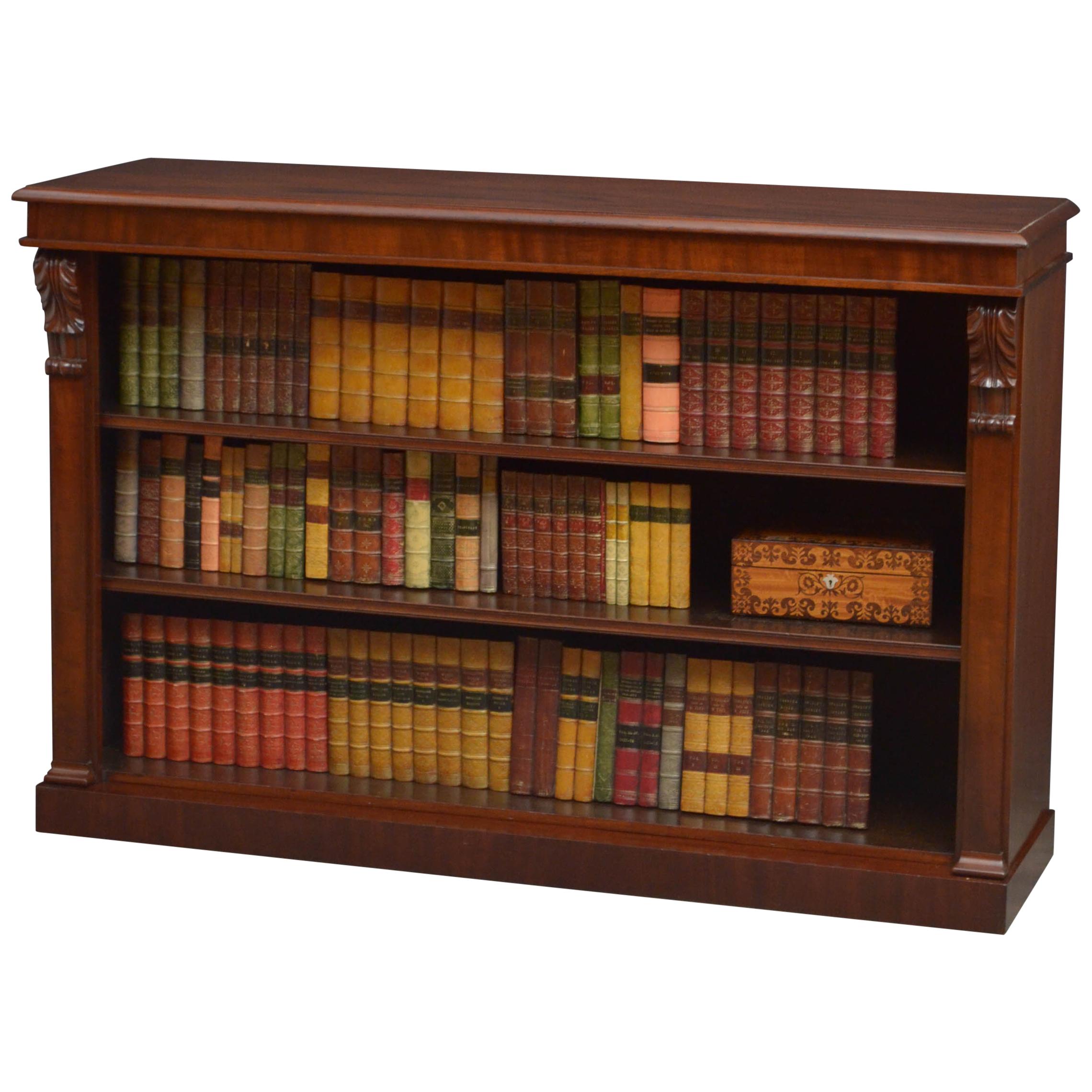 Early Victorian Open Bookcase in Mahogany